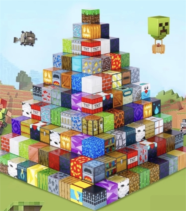 Конструктор магнитный Minecraft 108 дет.  Зеленый ZT-KO-005685