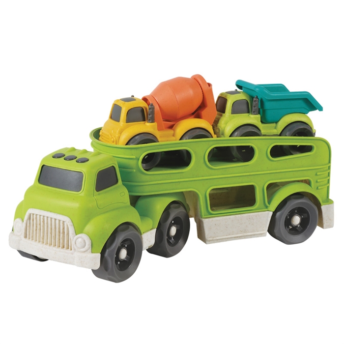 Машина автовоз с машинами спецтехники Green ZT-TA-005411