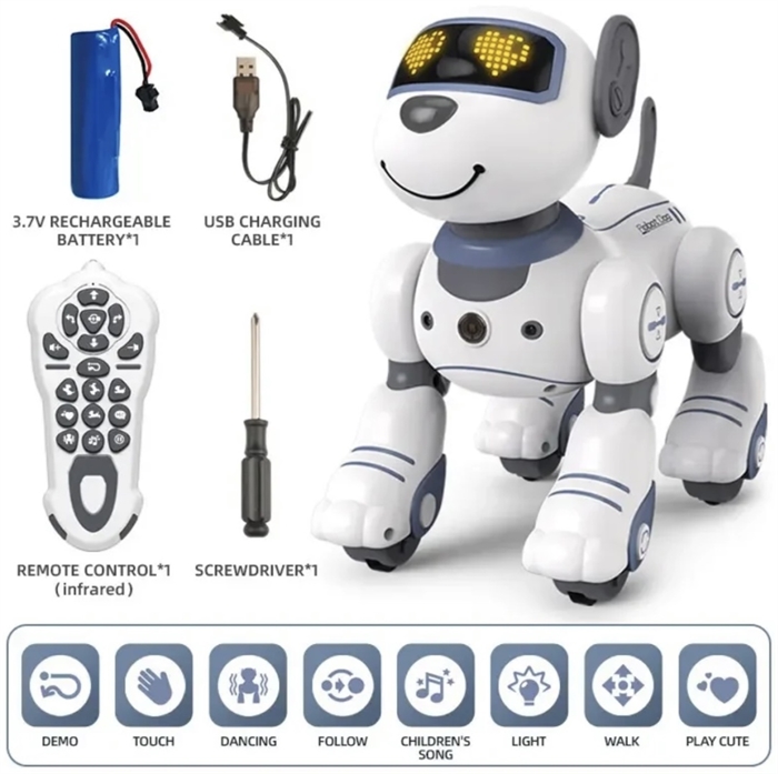 Робот-собака с дистанционным управлением белая 5229 ZT-TA-005229 - фото 5536