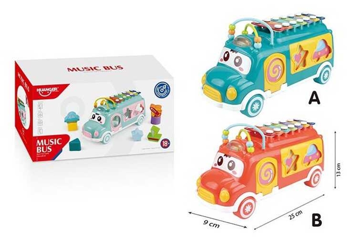 Развивающая игрушка Сортер Автобус-ксилофон HE8019 ZT-SE-002897