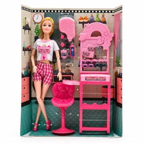 {{photo.Alt || photo.Description || 'Кукла с туалетным столиком и аксессуарами Blonde'}}