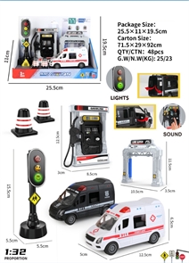 Игровой набор автозаправка и автомойка, Скорая и Полиция ZT-TA-005836