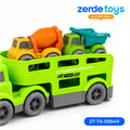 Машина автовоз с машинами спецтехники Green ZT-TA-005411